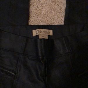 Black faux leather slim leg pants, NWOT